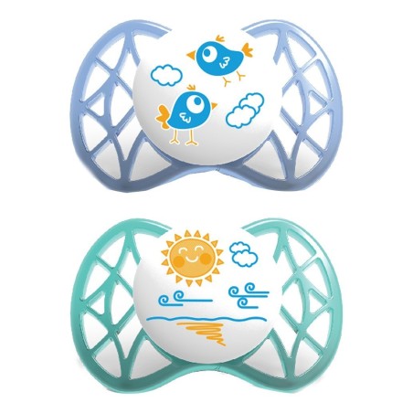 Nuvita succhietto con tettarella simmetrica 0 mesi+ blu e tiffany