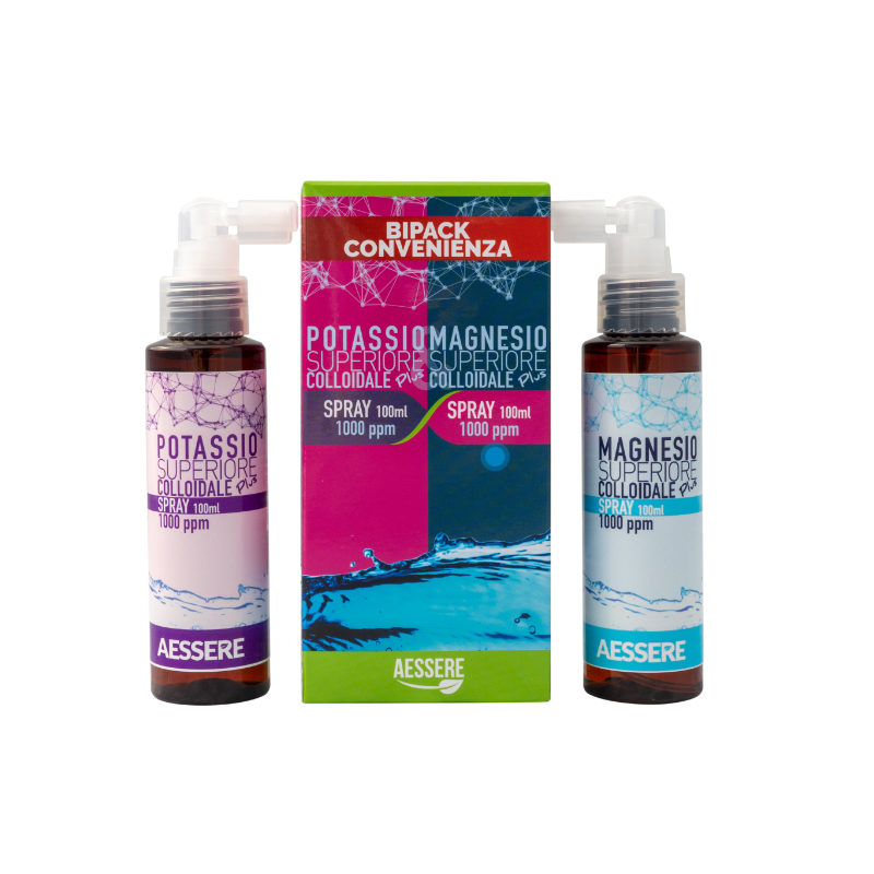 Magnesio superiore colloidale plus spray 1000 ppm 100 ml + potassio colloidale plus 1000ppm spray 100 ml