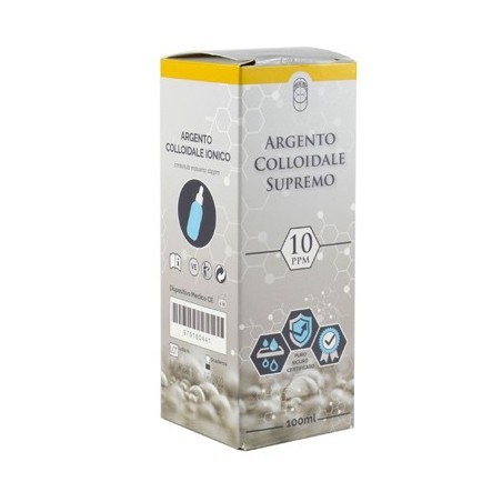 Argento colloidale supremo 10ppm certificato con contagocce100 ml