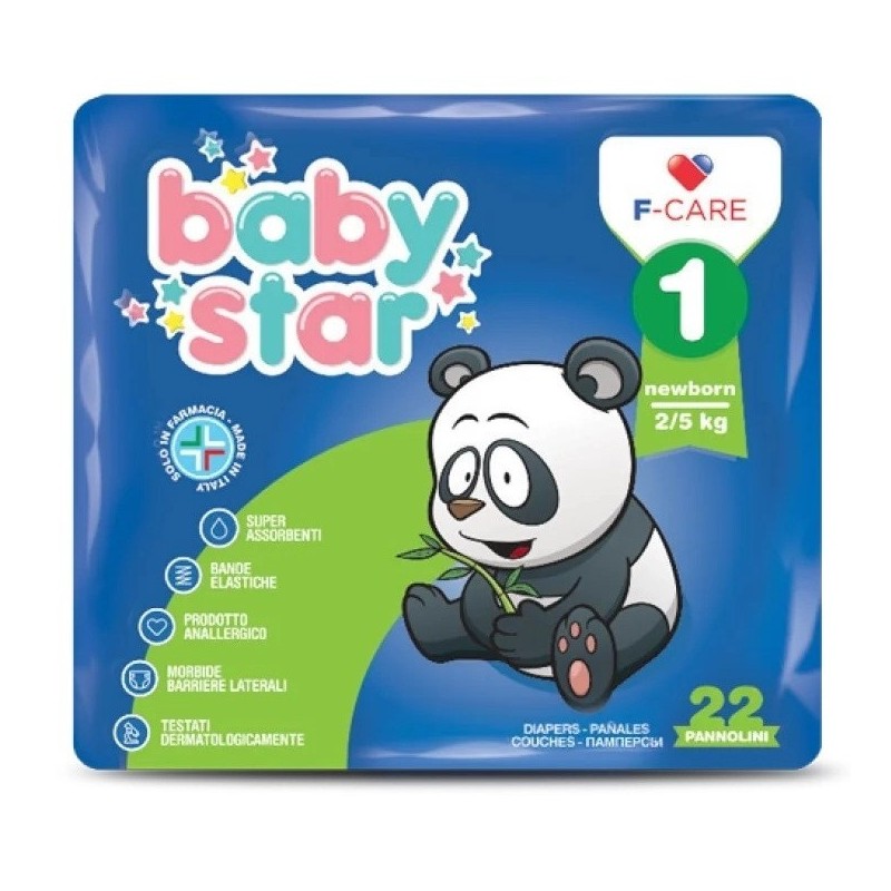 Pannolino babystar 2/5kg t1 22 pezzi
