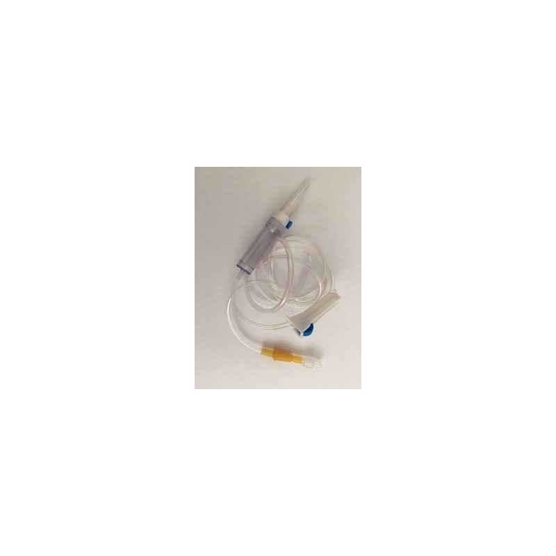 Deflussore sacca/flacone per infusione soluzioni e farmaci camera gocciolamento pvc filtro soluzione 15mcm tubo pvc 3-4,4x1500mm