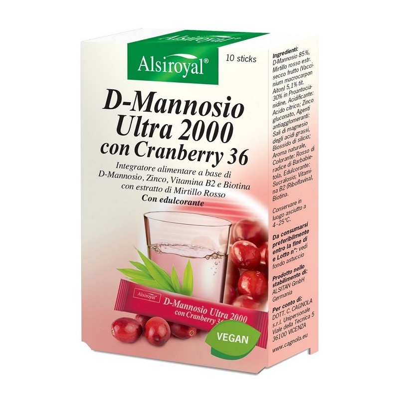 D mannosio ultra 2000 cranberry 10 stick