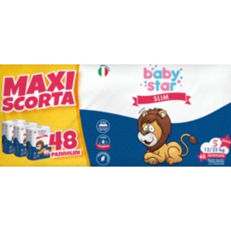 Pannolini babystar slim maxiscorta taglia 5 48 pezzi