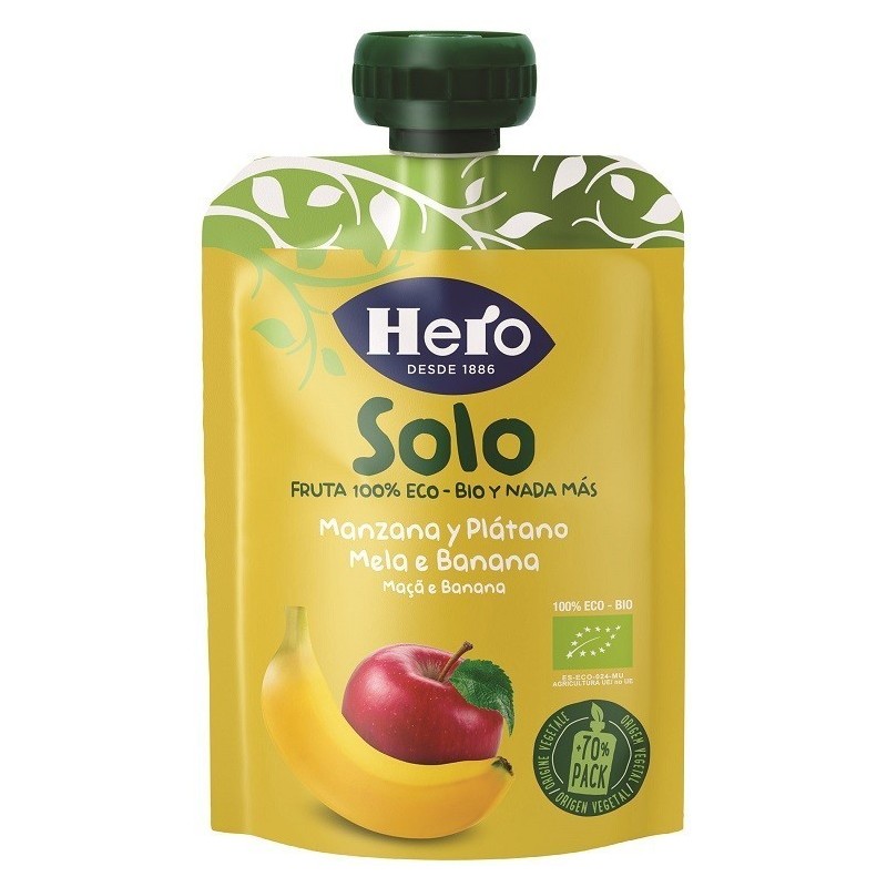 Hero solo frutta frullata 100% bio mela/banana 100 g