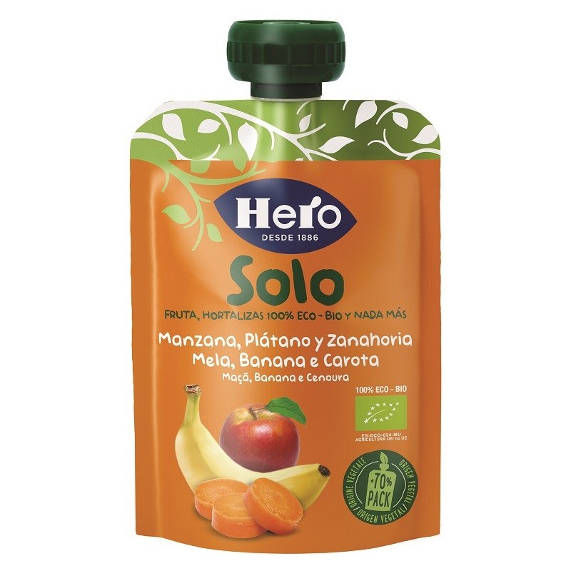 Hero solo frutta frullata 100% bio mela banana carota 100 g