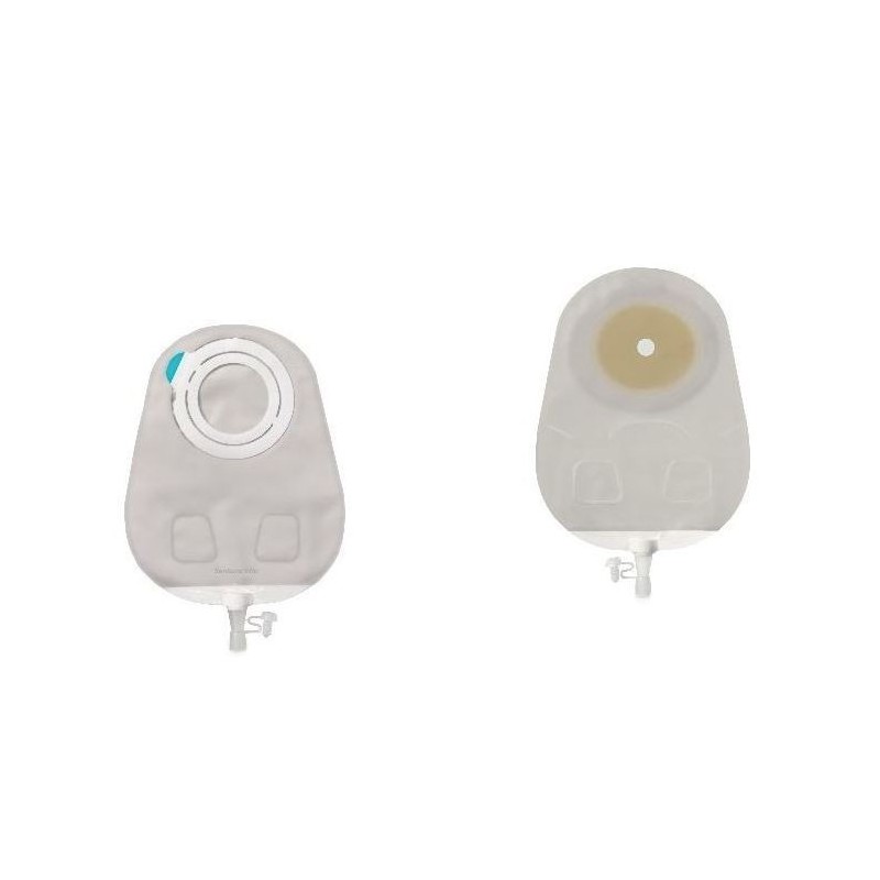 Sensura mio flex sistema 2 pezzi con aggancio adesivo saccamultichamber per urostomia trasparente 50mm da 550 ml 30 pezzi