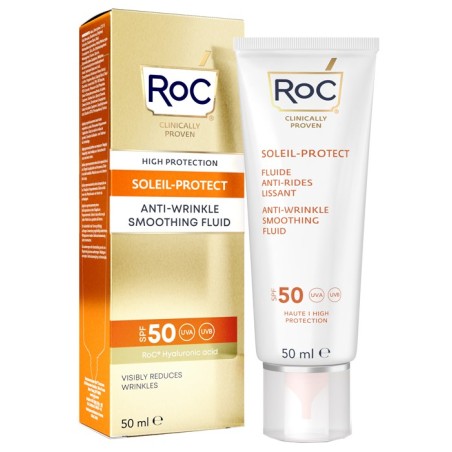 Roc fluido solare viso spf 50+ anti-rughe levigante 50 ml