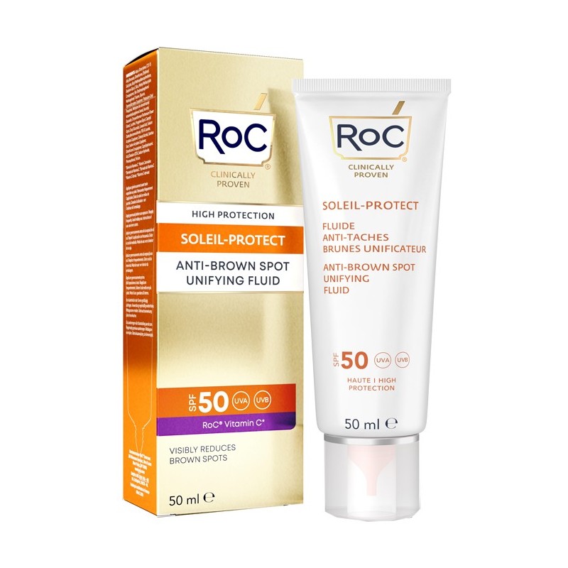 Roc fluido solare viso spf 50+ antimacchie brune 50 ml