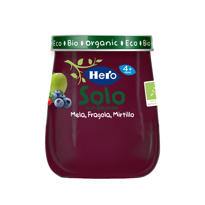 Hero baby solo omogeneizzato mela fragola mirtillo 120 g