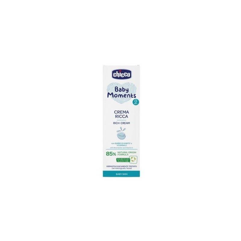 Chicco baby moments crema ricca con burro di karite' e vitamina e 100 ml Chicco baby moments crema ricca con burro di karite' e vitamina e 100 ml