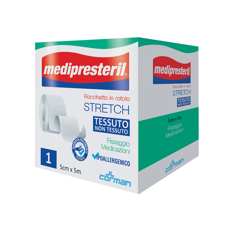 Medipresteril rocchetto rotolo stretch tessuto non tessuto 5cm x 500 cm