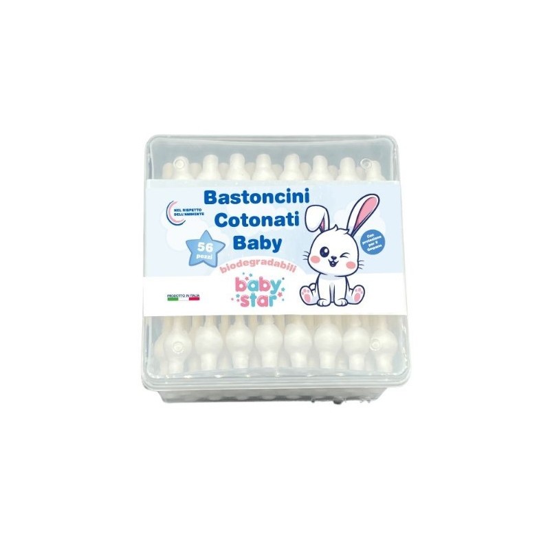 Babystar bastoncini cotonati 56 pezzi