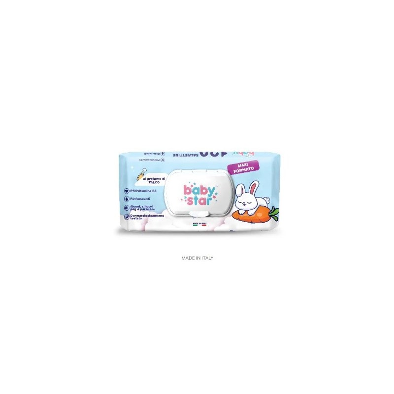 Babystar salviettine bebe' talco 120 pezzi