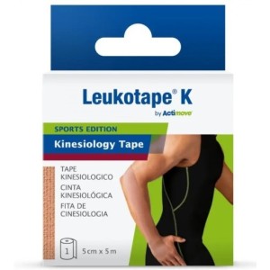 Benda adesiva actimove leukotape k taping fisioterapico larghezza 5 cm lunghezza 5 m colore rosso in rotolo
