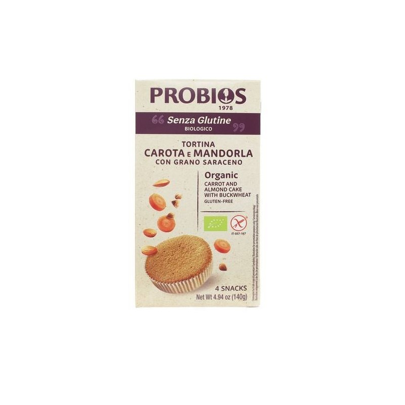 Probios tortino carota e mandorla 4 sacchetti x 35 g Probios tortino carota e mandorla 4 sacchetti x 35 g
