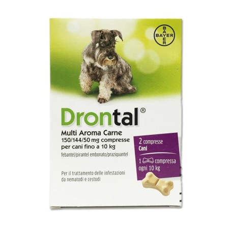 Drontal multi aroma carne 150/144/50 mg compresse per cani fino a 10 kg