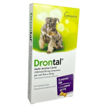 Drontal multi aroma carne 150/144/50 mg compresse per cani fino a 10 kg