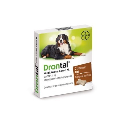 Drontal multi aroma carne xl 525/504/175 mg compresse per cani