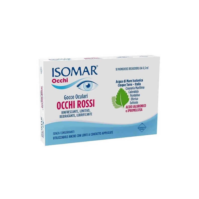 Isomar occhi rossi gocce oculari acido ialuronico 0,20% 10 flaconcini