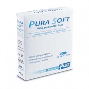Garza in tessuto non tessuto pura soft 10x10cm 100 pezzi