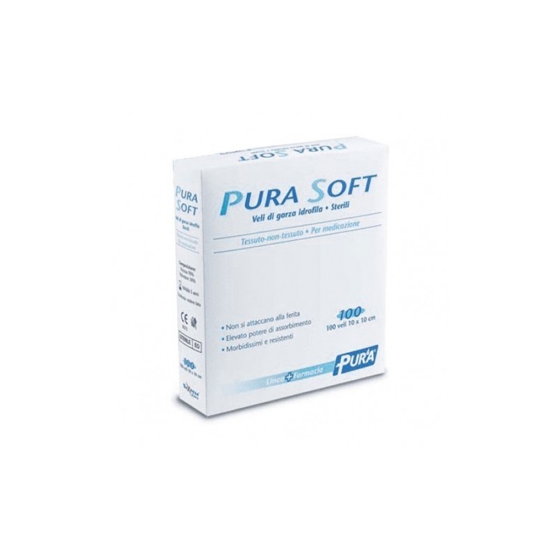 Garza in tessuto non tessuto pura soft 10x10cm 100 pezzi