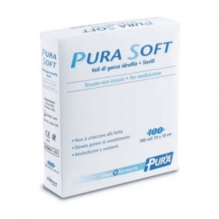 Garza in tessuto non tessuto pura soft 10x10cm 100 pezzi