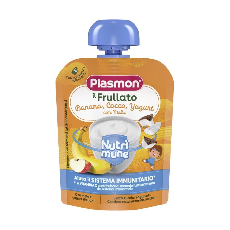 Plasmon nutri-mune banana/cocco/yogurt con mela 85 g