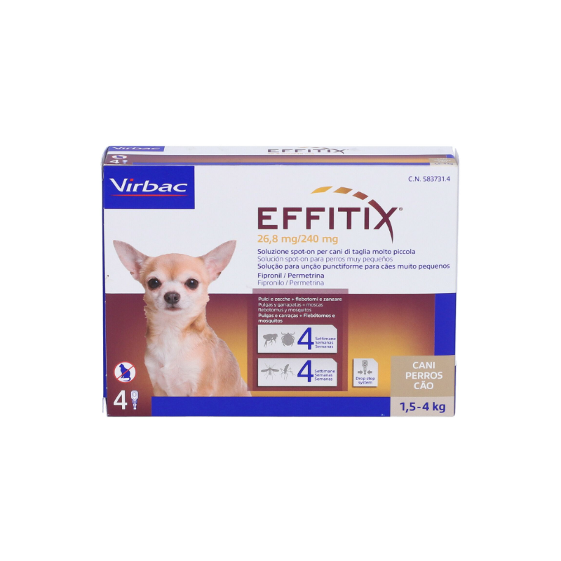 Effitix 26.8 mg/240 mg soluzione spot-on per cani di taglia molto piccola