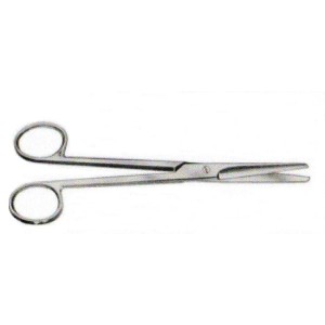 Forbice retta punte smusse in acciaio per chirurgia 11,5cm monouso