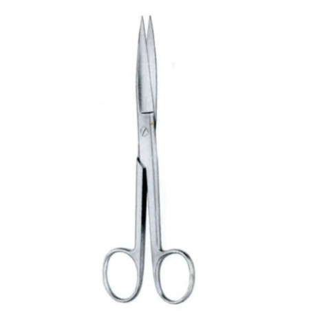 Forbice retta punte appuntite in acciaio per chirurgia 14 cmmonouso