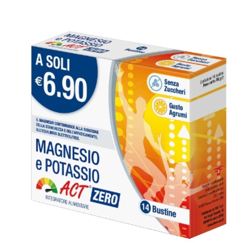 Magnesio e potassio act zero 14 bustine Magnesio e potassio act zero 14 bustine