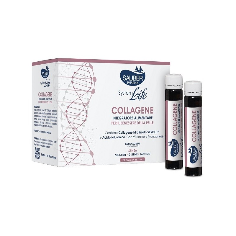 Sauber systemlife antieta' collagene 10 flaconcini da 25 ml