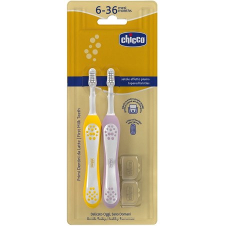 Chicco spazzolino 6-36 mesi doppio rosa-giallo