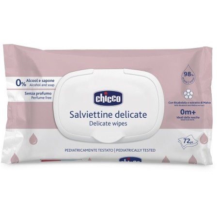 Chicco salviette delicate 72 pezzi plaque
