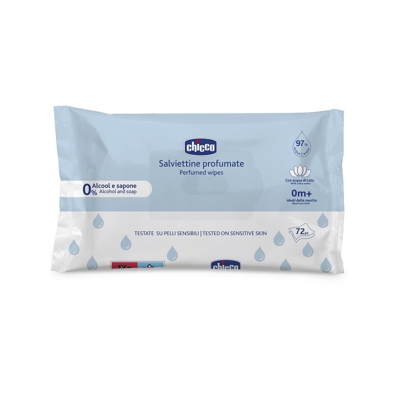 Chicco salviette 72 pezzi no plaque