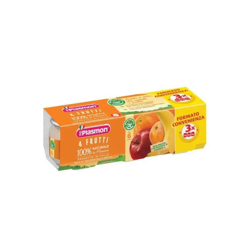 Plasmon omogeneizzato 4 frutti 3 pezzi da 80 g