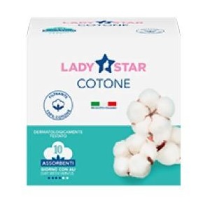 Assorbenti esterni ladystar cotone giorno ali 10 pezzi