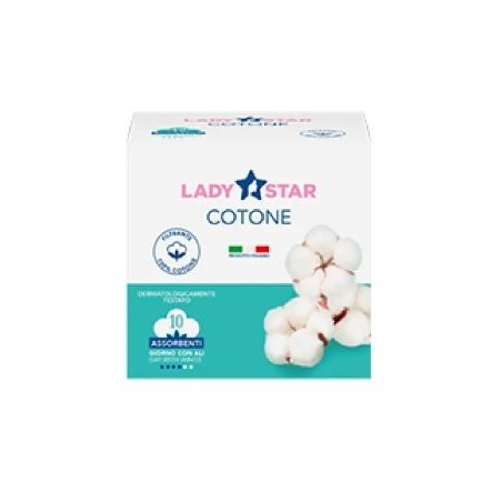 Assorbenti esterni ladystar cotone giorno ali 10 pezzi