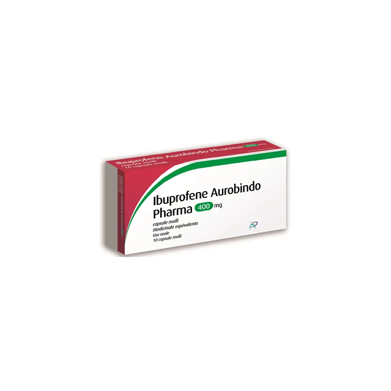 Ibuprofene aurobindo 10 capsule molli 400 mg