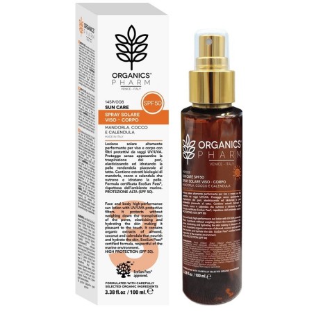 Organics pharm spray solare viso corpo spf50 100 ml