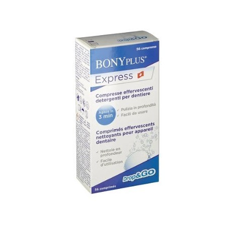 Bonyplus express detergente per protesi dentaria 56 compresse