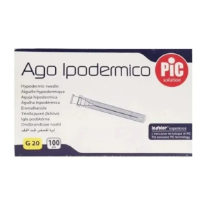 Ago ipodermico pic gauge 20 1 100 pezzi