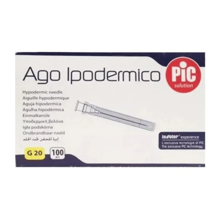 Ago ipodermico pic gauge 20 1 100 pezzi Ago ipodermico pic gauge 20 1 100 pezzi