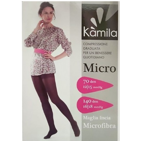 Kamila collant micro fibra 70 denari nero 2 12/15 mmhg