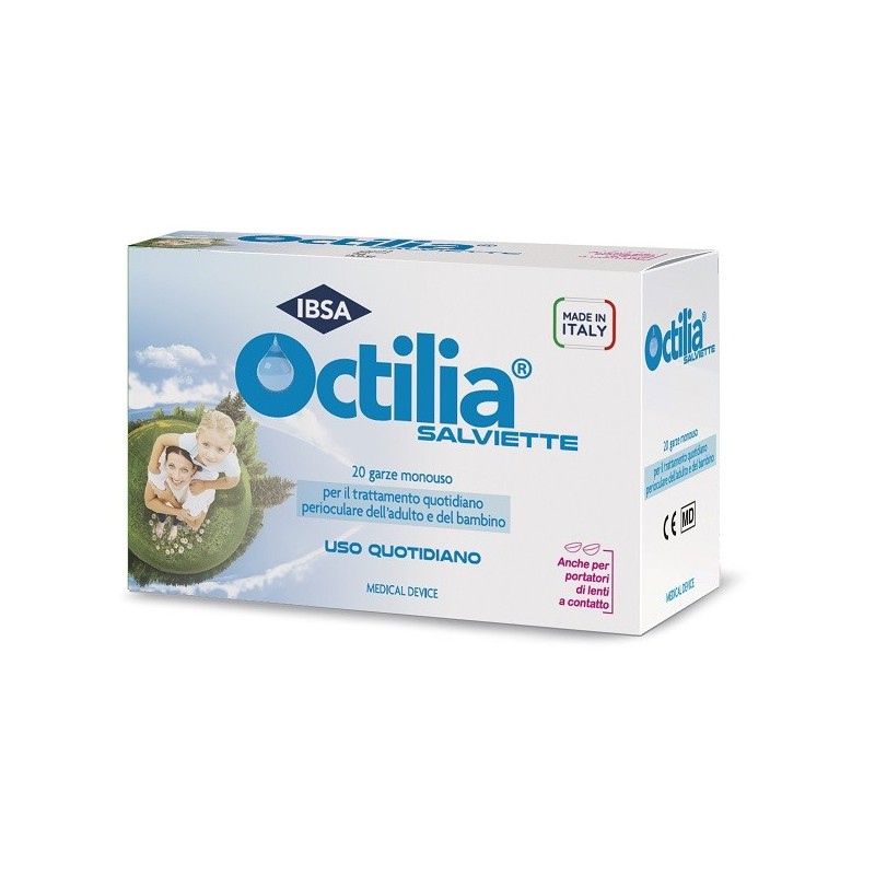 Octilia salviette perioculari 20 garze in viscosa non sterili