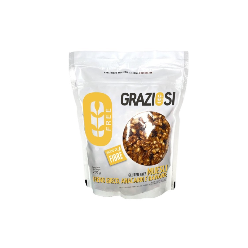 Muesli anacardi e banane con fieno greco 250 g