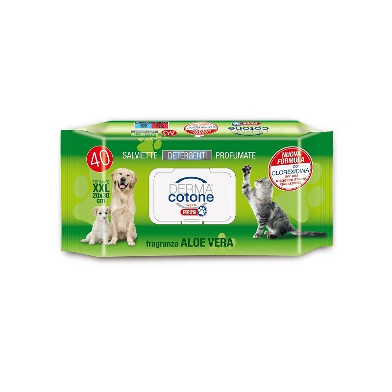 Dermacotone salviettine pet aloe 40 pezzi