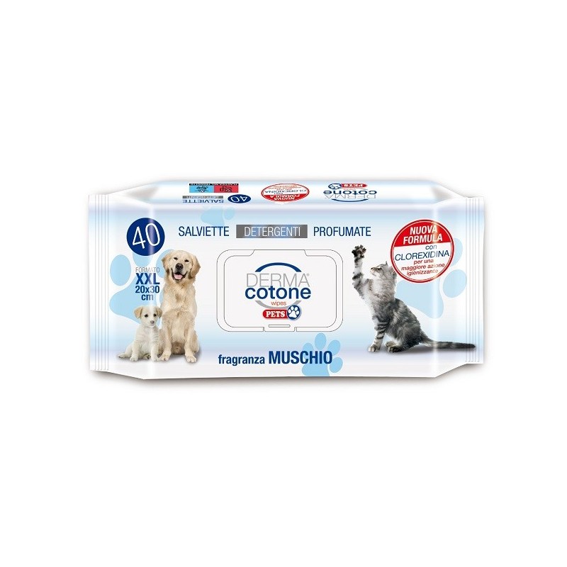 Dermacotone salviettine pet muschio bianco 40 pezzi