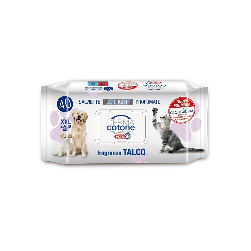 Dermacotone salviettine pet talco 40 pezzi
