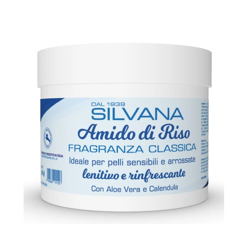 Silvana amido di riso classico con aloe vera e calendula 200g Silvana amido di riso classico con aloe vera e calendula 200g